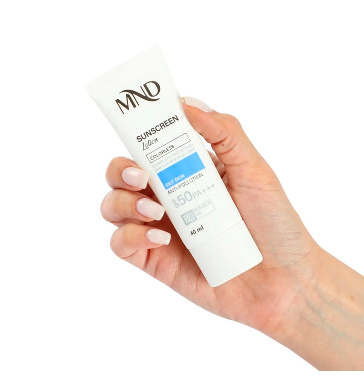 لوسیون ضد آفتاب با فاکتور حفاظتی 50 (SPF 50) ام ان دی مناسب پوست چرب حجم40 میلی لیتر