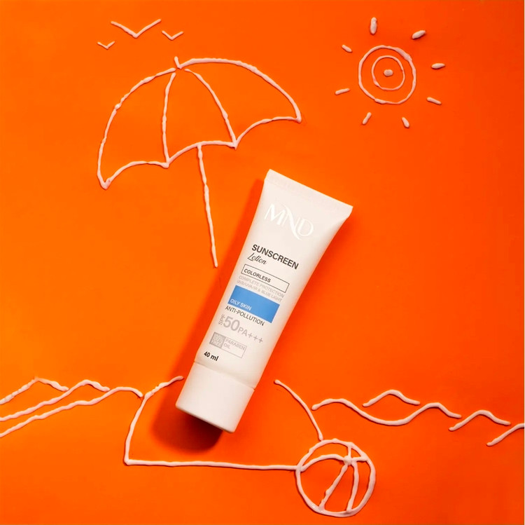 لوسیون ضد آفتاب با فاکتور حفاظتی 50 (SPF 50) ام ان دی مناسب پوست چرب حجم40 میلی لیتر