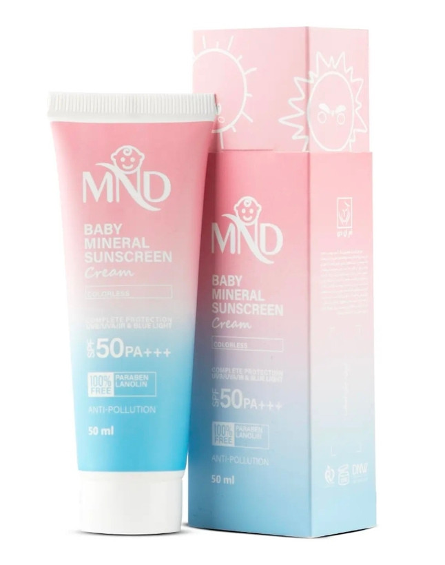 کرم ضد آفتاب فیزیکی کودک ام ان دی با فاکتور حفاظتی 50 (SPF 50) حجم50 میلی لیتر